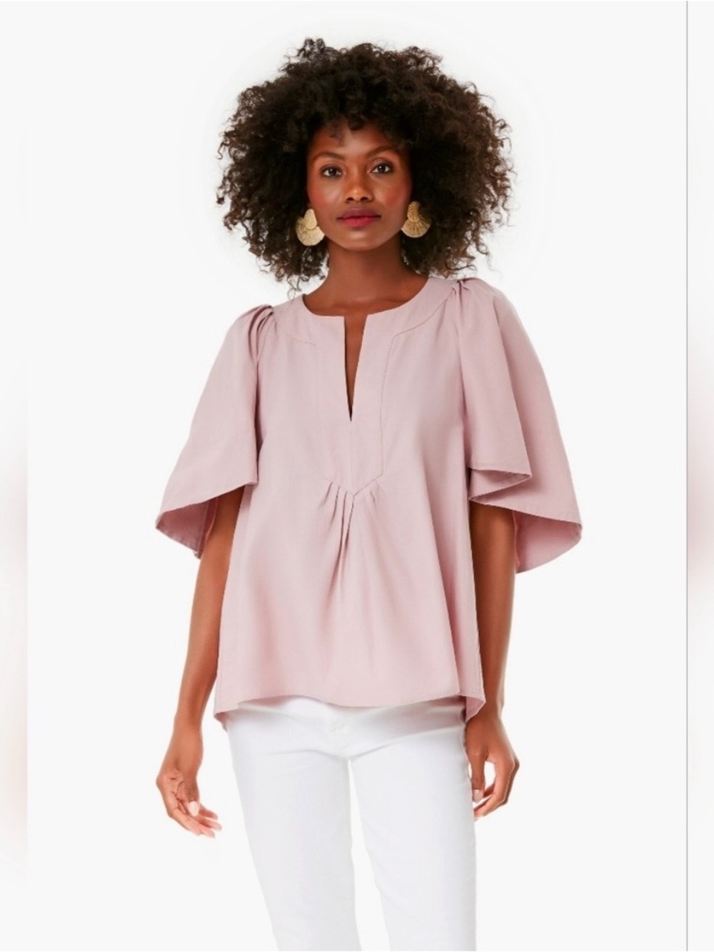 Tuckernut Pomander Place Lilac Finley Flutter Sleeve Top Sz M